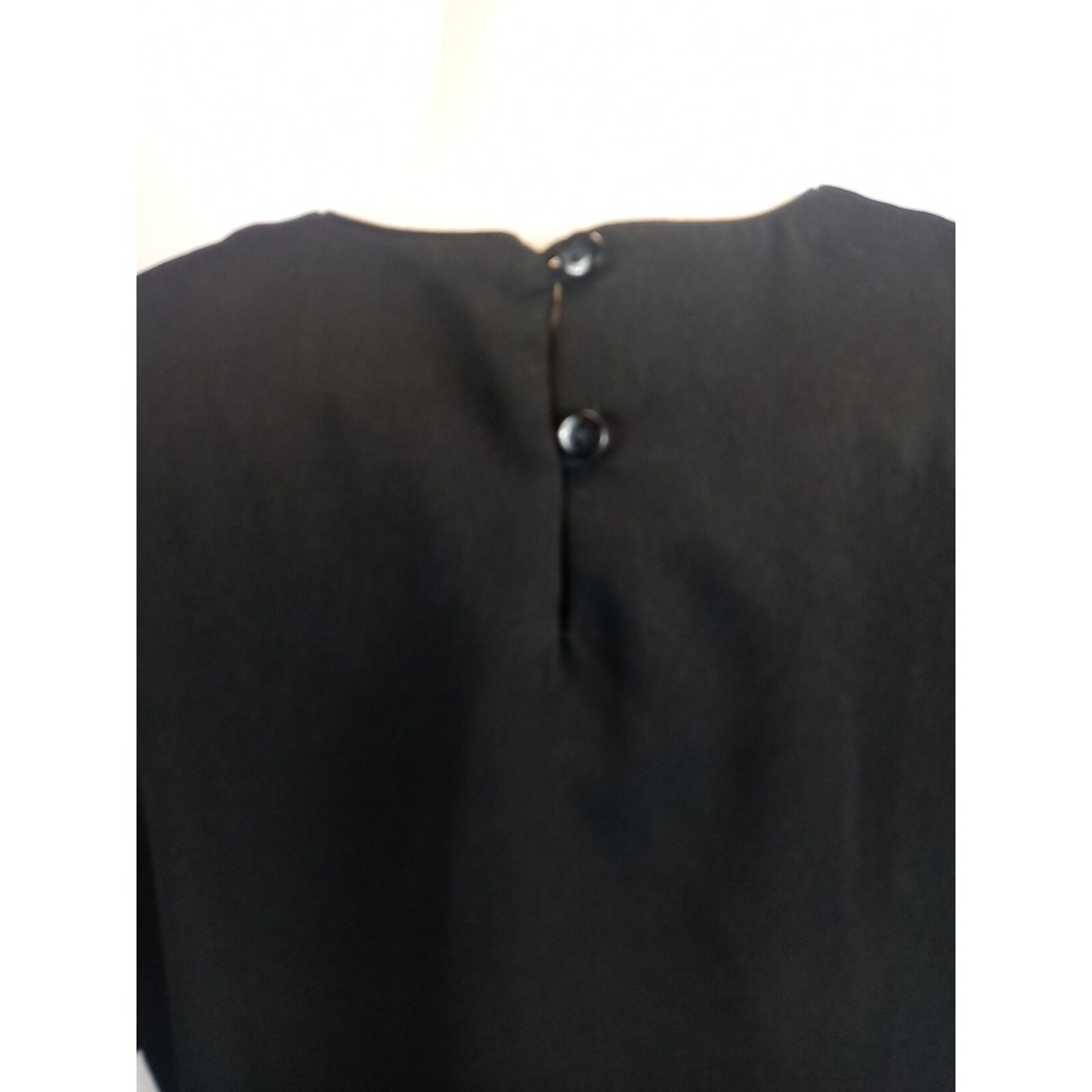 Vintage‎ Chandler Hill Blouse Women's Size Medium Black Top Short Sleeve Shirt - Picture 6 of 8